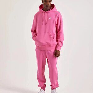 Nike Club Fleece 2 Piece Sweatsuit Outfit Hoodie Joggers Set Pinksicle Pink NWT